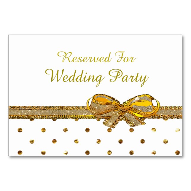 Cartões de Mesa de Casamento e Partido Dourado (Frente)