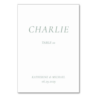 Cartões de Mesa de Casamento Elegantes em Verde Sa