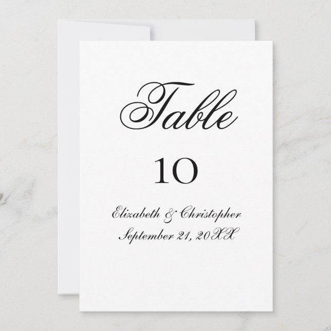 Cartões de Mesa de Casamento em Script Formal Pret (Frente)