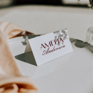 Cartões de Mesa de Casamento Fancy White Burgundy