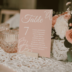 Cartões de Mesa de Casamento Floral Magnólia Plano
