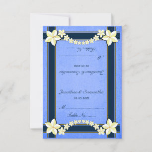 Cartões de Mesa de Casamento Floral Russo Azul