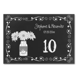 Cartões de Mesa de Casamento Mason Jar
