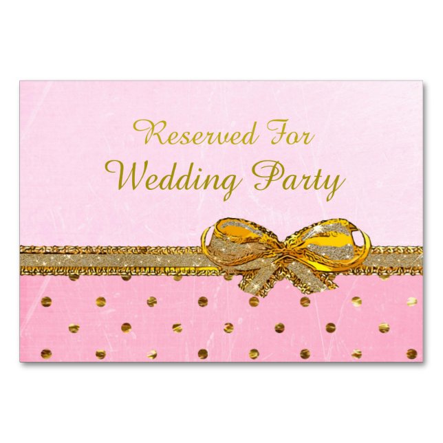 Cartões de Mesa de Casamento ou Partido Rosa e Dou (Frente)