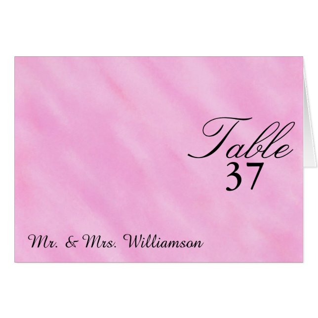 Cartões de Mesa de Casamento Rosa Blush (Frente horizontal)