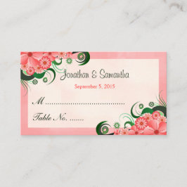 Cartões de Mesa de Casamento Rosa-Floral de Hibisc