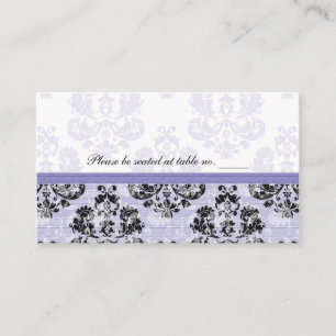Cartões de Mesa de Casamento tema damasco roxos e