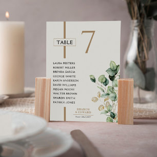 Cartões de Mesa de Casamento Verde Eucalyptus
