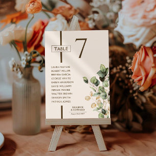 Cartões de Mesa de Casamento Verde Eucalyptus