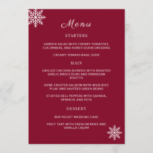 Cartões de Mesa de Casamento Vermelho Minimalistas