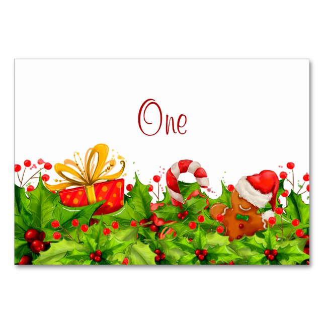 Cartões de Mesa de Convite para Férias (Frente)