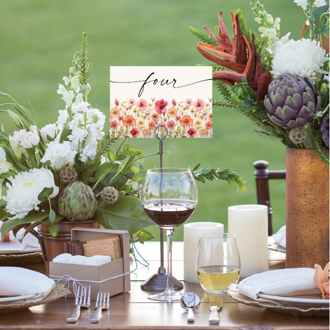 Cartões de Mesa de flor selvagem Número quatro (Criador carregado)