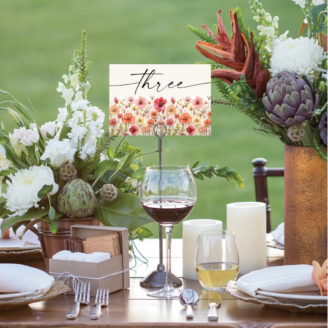 Cartões de Mesa de flor selvagem Número três (Criador carregado)