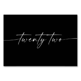 Cartões de Mesa de Script Mínimo Elegante Número 2