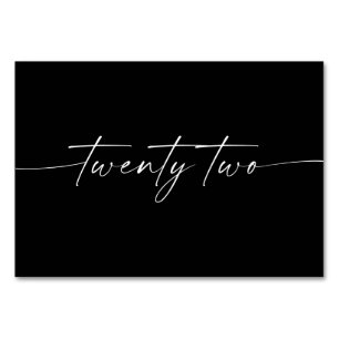 Cartões de Mesa de Script Mínimo Elegante Número 2