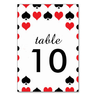 Cartões de Mesa do cassino "Hearts Spades"