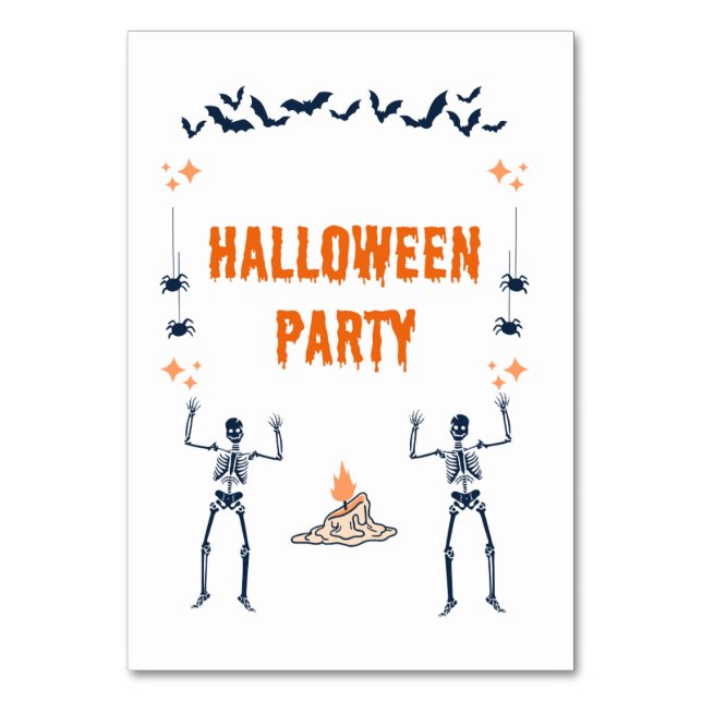 Cartões de mesa do Halloween Party (Verso)