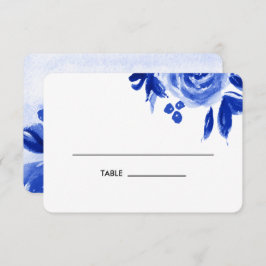 Cartões de Mesa Floral de Casamento Azul