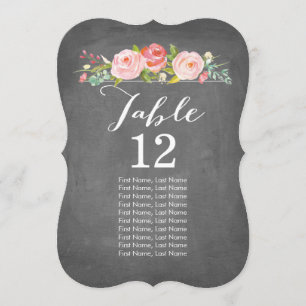 Cartões de Mesa Individuais de Giz de Jardim de Ro