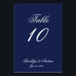 Cartões de Mesa Náutica Azul<br><div class="desc">Cartões de mesa náuticos azuis com texto personalizável</div>