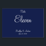 Cartões de Mesa Náutica Azul<br><div class="desc">Cartões de mesa náuticos azuis com texto personalizável</div>