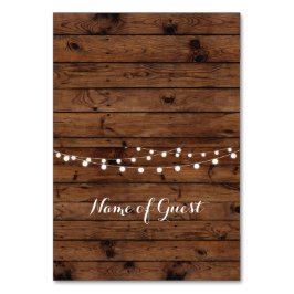 Cartões De mesa Nome Do Local Da Madeira De Casame