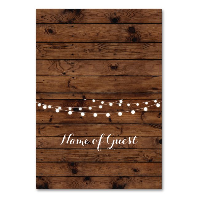 Cartões De mesa Nome Do Local Da Madeira De Casame (Frente)