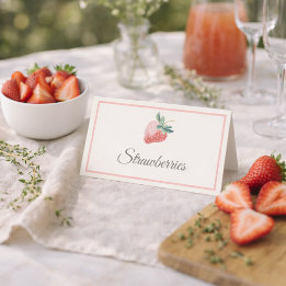 Cartões de Mesa para Bar de Mimosa de Morango