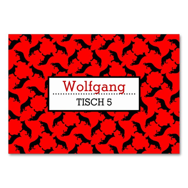 Cartões de mesa para cães Schäfer (Frente)