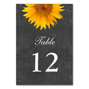 Cartões de Mesa para casamentos de Sunflower Vinta