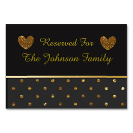 Cartões de Mesa para Partido Negro e Dourado
