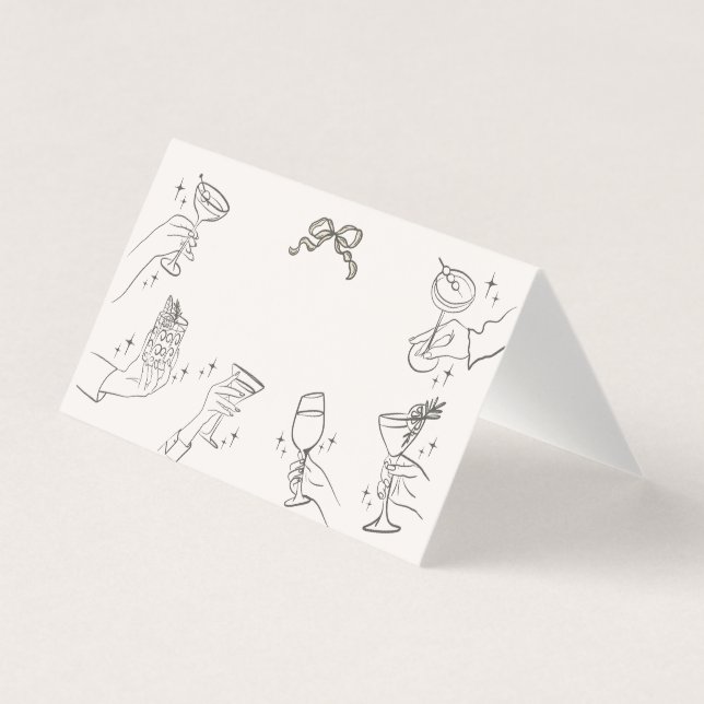 Cartões de Mesa retrorreflectores da Parte Beige C (Frente)