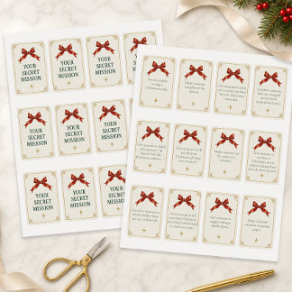 Cartões de Missão Secreta de Natal Jogo de Família