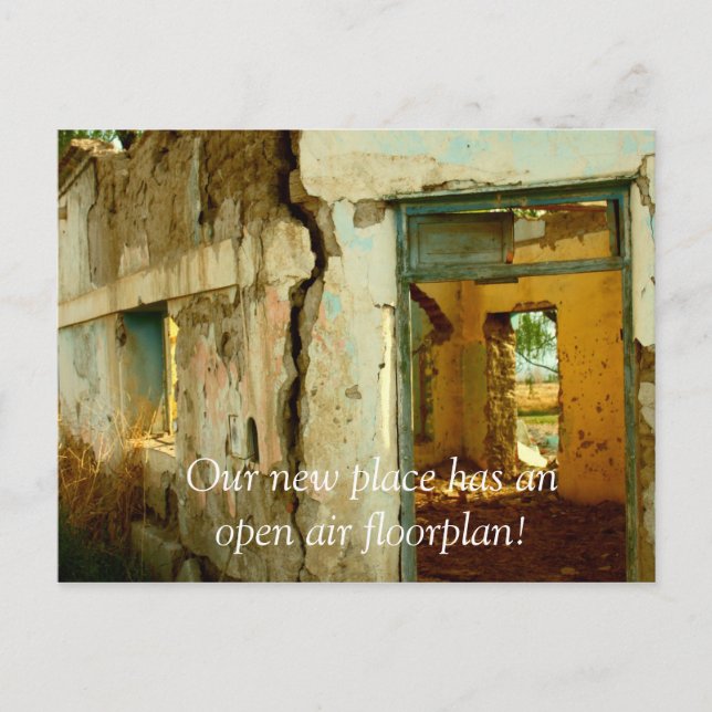 Cartões de Mudança de Endereço de Casa Caindo aos  (Frente)