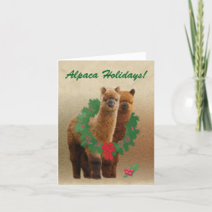 Cartões de Natal Alpaca
