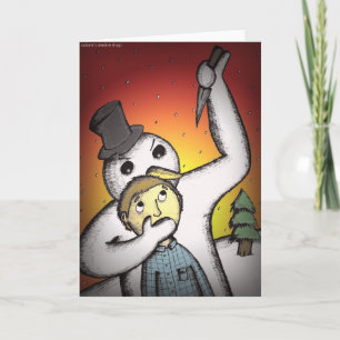 Cartões de Natal alternativos - boneco de neve do
