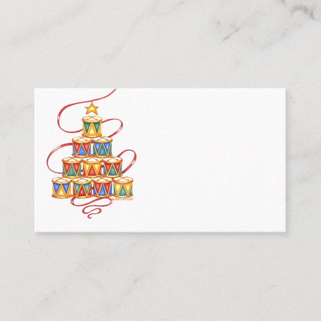 Cartões de Natal Árvore de Tambores (Frente)