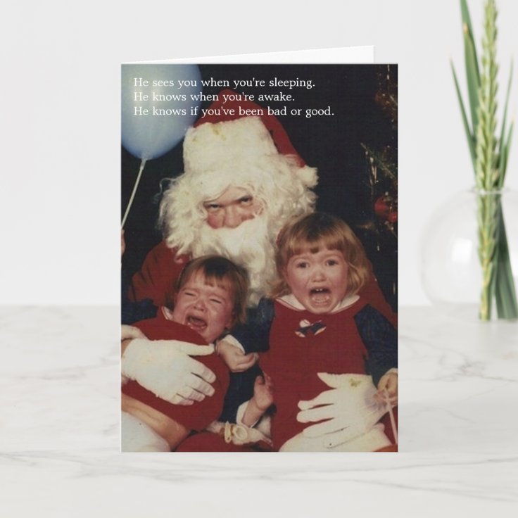 Cartões de Natal assustadores do papai noel 
