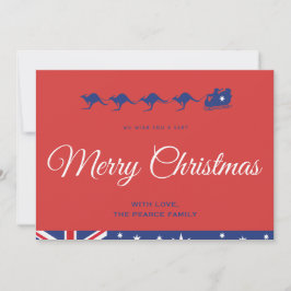 Cartões de Natal Austrália Flag Kangaroo Sleigh
