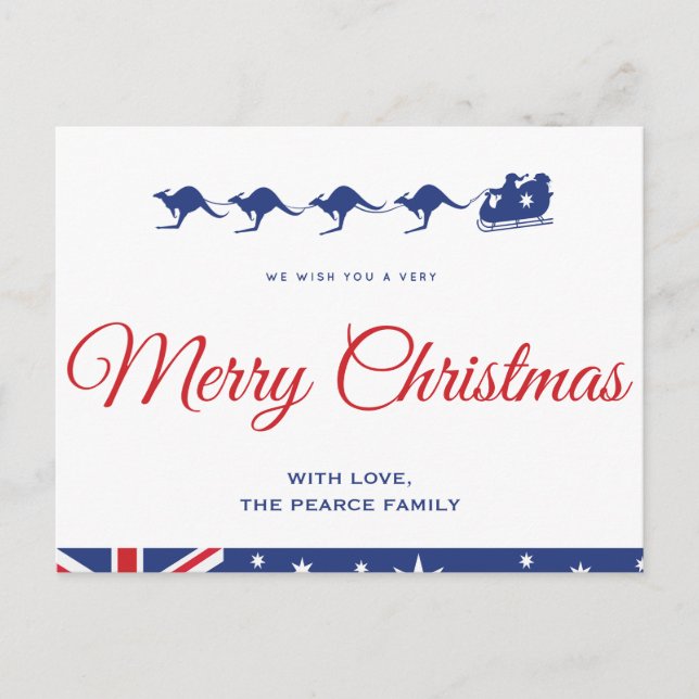 Cartões de natal australianos Canguru Aussie (Frente)