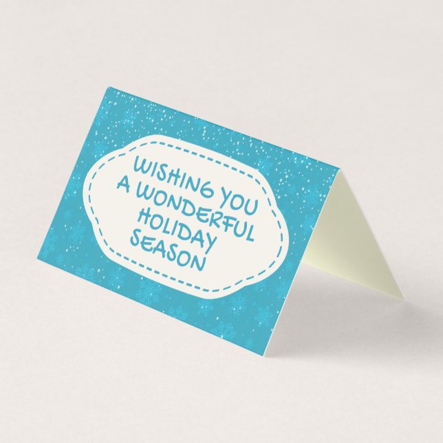 Cartões de natal azuis com floco de neve de 25 (Frente)