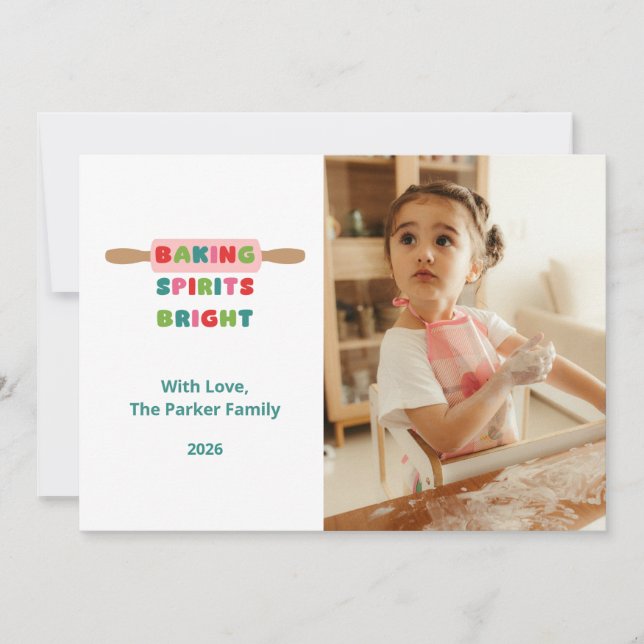 Cartões de Natal Baking Spirits Bright (Frente)