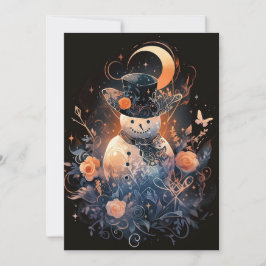 Cartões de Natal Blue and Orange Snowman