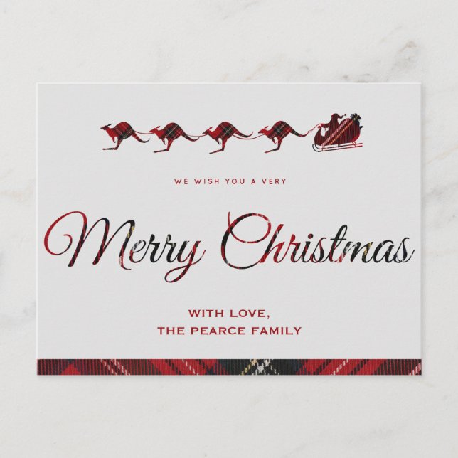 Cartões de Natal canguros, Santas Sleigh australia (Frente)