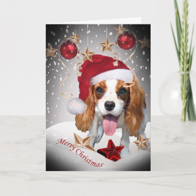 Cartões de Natal Cavalier King Charles Winter (Frente)