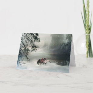 Cartões de Natal, Cavalo na neve