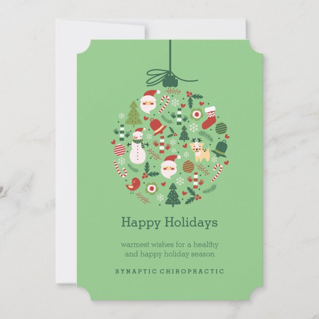 Cartões de Natal Chiro Flat Chiro Ornament (Frente)