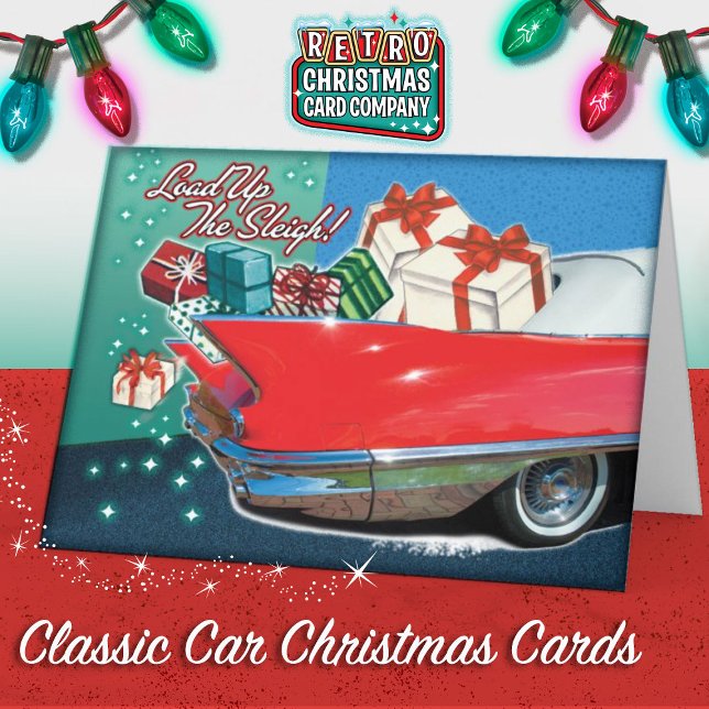 Cartões de Natal Clássicos (Classic Car Retro Christmas Cards)