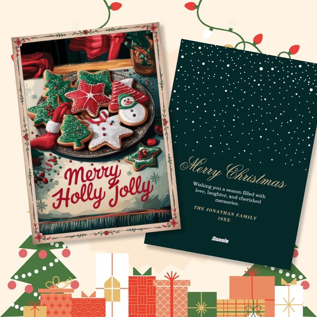 Cartões de natal Clássicos de Canela de Doces Vint (Criador carregado)