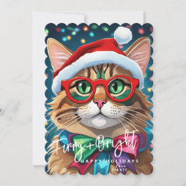 Cartões de Natal, Colorido de Cores Vivas e Gatinh